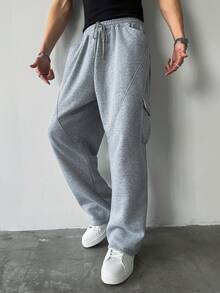 HUEFORM 男士抽绳腰阔腿运动裤 阔腿运动裤 男士阔腿慢跑裤 宽松裤 Y2k黑色宽松裤 超大运动裤 灰色慢跑裤 男士阔腿运动裤 灰色宽松运动裤 ... - 灰色 - 查看 5