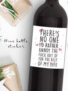 4Pcs/8Pcs Funny Birthday Wine Bottle Label For Him Elder, Rude Birthday Wine Stickers For Dad And Grandpa, Wine Bottle Stickers For Party Decoration - Multicolor - View 5