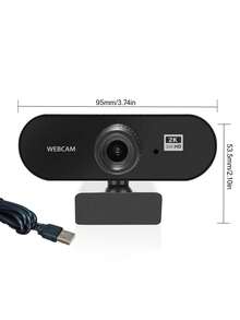 Teckwe 1pc High-Quality ABS Plastic Webcam, Available In Small 1080P And Large 2K Resolutions, With Autofocus And Plug-And-Play USB Connectivity. Suitable For Video Conferencing, Live Streaming, And Other Remote Work, Online Meetings, And Home Office Use. A Digital Technology Product, Computer Accessory, And Essential For Video Calls.