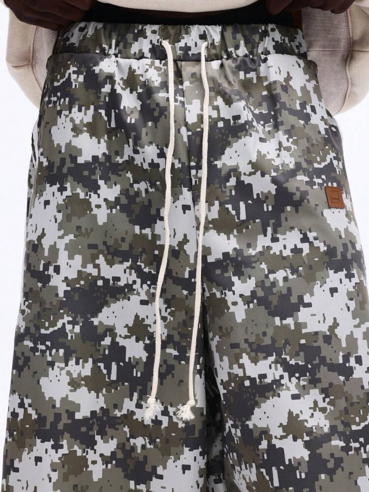 Baggy Camo Pants With Side Stripes