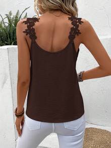 SHEIN Frenchy Women's Fashionable Versatile Vacation & Date Camisole With Applique Design Summer - Brown - View 2