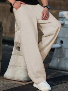 Manfinity Hypemode Jeans casual da uomo con tasche e bottoni, vestibilità ampia e gamba dritta, adatti per il pendolarismo - Albicocca - Visualizzare 7