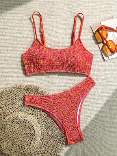 Swim Vcay Women's Tropical Print Two Pieces Bikini Set, Casual Resort Wear,Valentine Outfits For Women ,Summer Vacation Outfits