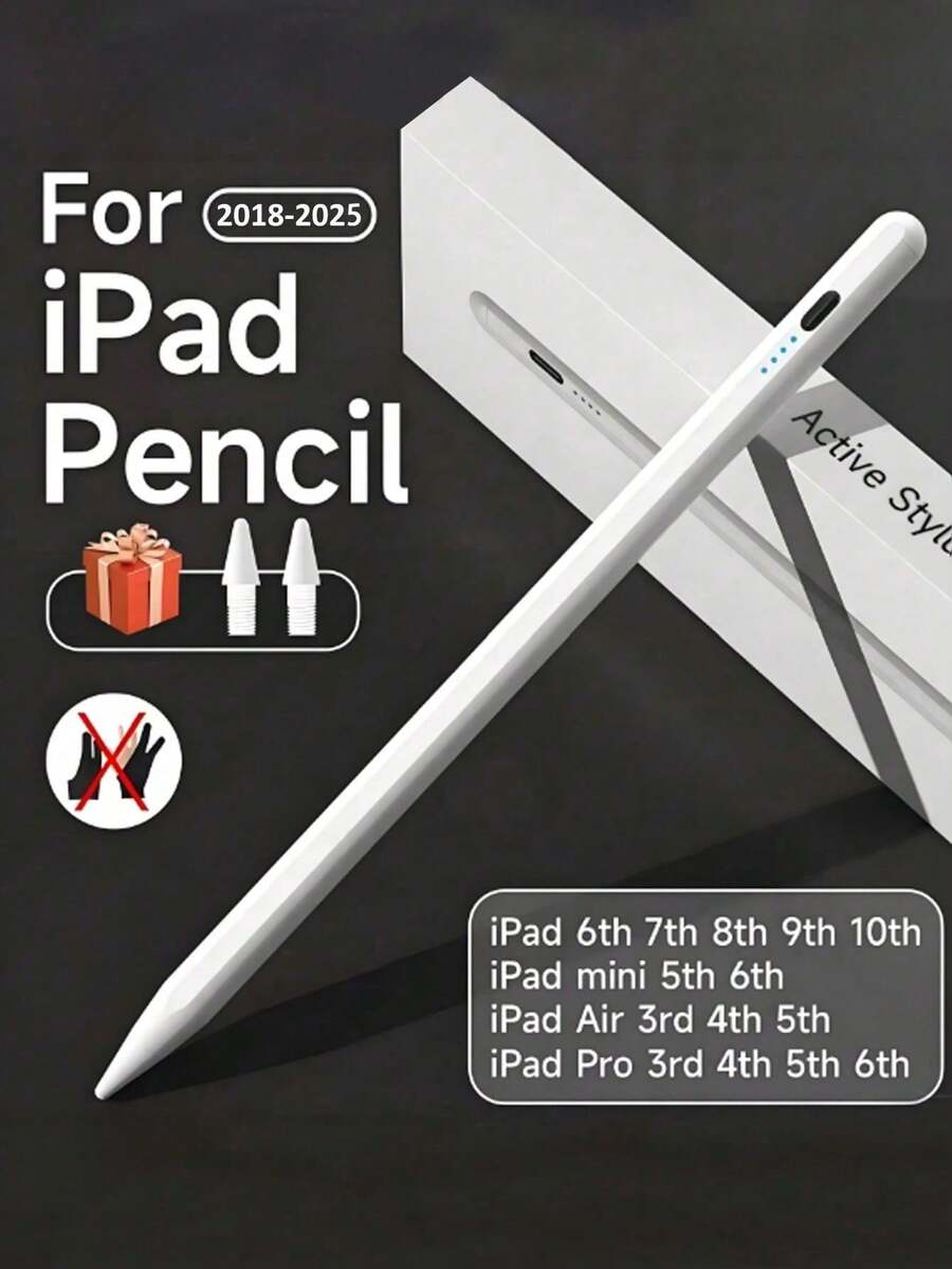 Teckwe IPad Capacitive Stylus, Compatible With Apple Pencil 1/2 IPad Pen, Anti Accidental Touch Design, With Magnetic Suction Function, Latest Apple Tablet Specific Pen, Compatible With Ipad Pro Mini 6 Air 2025 2024 2023 2022 2021 2020 2019 2018, Compatible With Apple Pencil, IPad Stylus Battery Capacity Of 90mAh - Multicolor - View 1