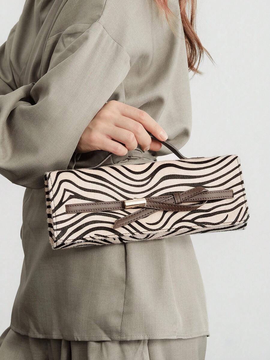 SHECARRY Women Solid Color Simple Tote Bag, Casual Daily Use Handbag, Red Purse Valentines - zebra - View 1