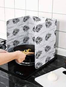 1/2 件装可折叠防溅罩，仙人掌叶图案，耐高温材质，易于清洁，可灵活折叠收纳，适用于炉灶煎炸油溅，是家庭主妇、烹饪爱好者的必备厨房用品，厨房配件，炉灶保护，厨房家具，家用厨房 - 彩色 - 查看 10