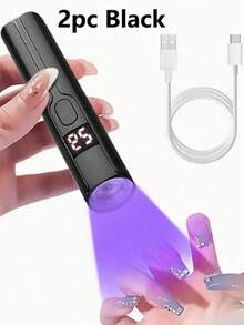 Teckwe 1件/2件 便攜式UV LED美甲燈 手持式美甲UV燈 專業美甲烘乾燈 Gel X 凝膠美甲快乾燈 LED美甲燈 便攜迷你美甲烘乾機 凝膠指甲油美甲膠 USB手電筒 家用DIY美甲美甲工具 女孩最佳禮物 可充電鋰電池容量：300mAh - 彩色 - 查看 12