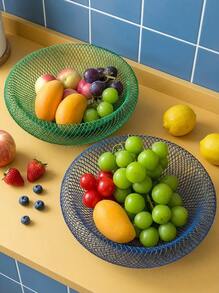 Joivida 1pc/2pcs Simple And Creative Bird's Nest Fruit Blue, Mesh Fruit Basket, Draining Basket, Suitable For Placing Snacks And Fruits In The Kitchen, Living Room, Dining Table - Multicolor - View 7