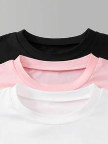 SHEIN ChillGRL Bộ 6 món đồ thời trang đường phố giản dị cho bé gái tuổi teen và quần short biker 2 món - Nhiều màu - Xem 3