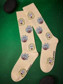 Rick and Morty X SHEIN جوارب طويلة حتى الركبة للنساء - متعدد الألوان - مشاهدة 4