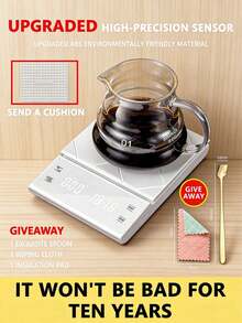 Teckwe Báscula de café con temporizador inteligente, báscula de cocina de alta precisión, báscula de alimentos, báscula de café portátil, báscula de café con funciones de cronometraje y pesaje, herramienta de hornear precisa, báscula de cocina con base de silicona antideslizante - Multicolor - Ver 11