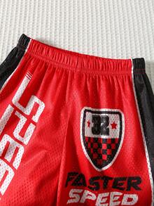 2件套男童休闲蓝白条纹polo衫短袖衬衫搭配松紧腰短裤套装，适合居家、外出、上学、旅行和度假，春夏皆宜。 - 彩色 - 查看 5