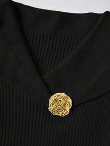 Franclia New Elegant Fitted Mermaid Hem Knit Two Pieces Sweater Set, Fashionable Design For Women, Autumn - Black - View 3