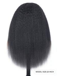 360°蕾丝前假发，真人发，卷曲直发，360°透明蕾丝前假发，女士款，20英寸，180%密度，预先拔毛，带婴儿发，自然黑 - Natural Black - 查看 3