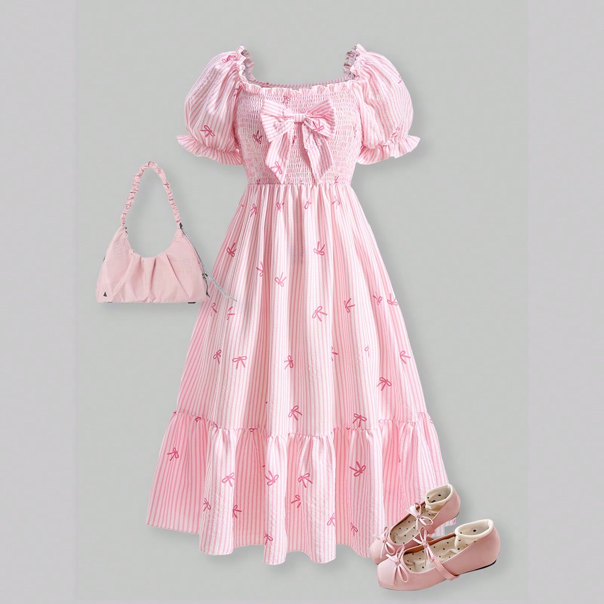 Vestido sin mangas con estampado floral para niñas adolescentes