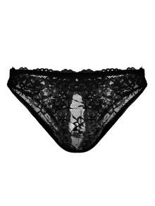DrisQ 1件男士性感蕾丝诱惑大胆低腰开裆三角裤 - 黑色 - 查看 2