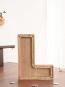 木质大字母存钱罐，字母造型，可定制首字母，趣味生日、圣诞节、节日礼物