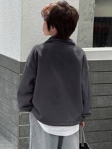 DAZY 大码男童休闲宽松卫衣，带硅胶标签，秋季款