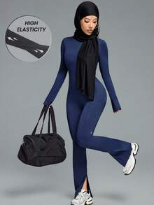 Innovista 女士必备纯色运动连体衣，内置胸罩，可拆卸护垫，运动弹力瑜伽健身连体衣，连体运动服，露背透气秋季运动紧身衣，提升设计，纯色日常基本款运动休闲连体衣，办公室到健身房，居家办公，跑步，骑行，HIIT 训练，舒适运动，有氧运动，骑行，CrossFit，户外运动，健康 TT，病毒式传播，IG 卷轴准备就绪，FYP，INSTA，OOTD，蓝色，工作妈妈，健身，性能装备，极简主义，自然色调，干净的女孩，普拉提，公主，影响者，时尚，多功能服装 - 藏蓝色 - 查看 14