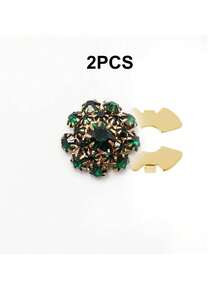 1/2/4pcs 21mm Rhinestone Button Covers For Women, Crystal Button Covers, Detachable Clip On Button Covers, Crystal Fancy Buttons For Clothing, Button Snaps With Pliers Press For Dress Suit Tux Shirt Accessories, Lead Color