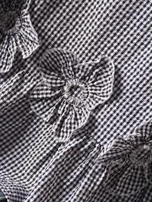 CosyJoli 大码女式休闲碎花长袖衬衫，优雅宽松版型上衣，春秋季女士服装 - 黑色 - 查看 3