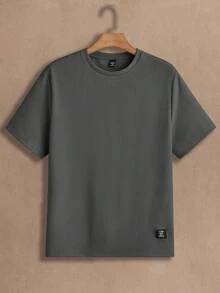 HIMLAND 男士字母图案圆领休闲短袖T恤 - 彩色 - 查看 8