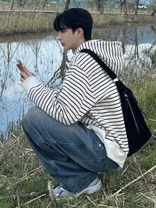 DAZY Men's Striped Zip-Up Hooded Jacket And Coat, Spring/Autumn - Multicolor - View 5