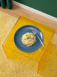 Zazumi Bright Blue Ceramic Spaghetti Flat Plate Ins Style Home Minimalist Steak Breakfast Plate Nordic Light Luxury Meal Plate High Aesthetic Spaghetti Plate Baked Rice Plate - Blue - View 3