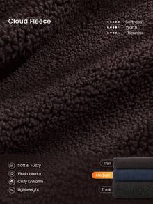 GLOWMODE Cozy Thick Polar Fleece Soft Warm Relaxed Fit Elastic Neck Armholes Vest With Front Pocket Daily Casual Winter - Chocolate Brown - View 3