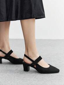 CUCCOO BIZCHIC 女士尖头优雅高跟鞋，适合日常通勤 - 黑色 - 查看 4