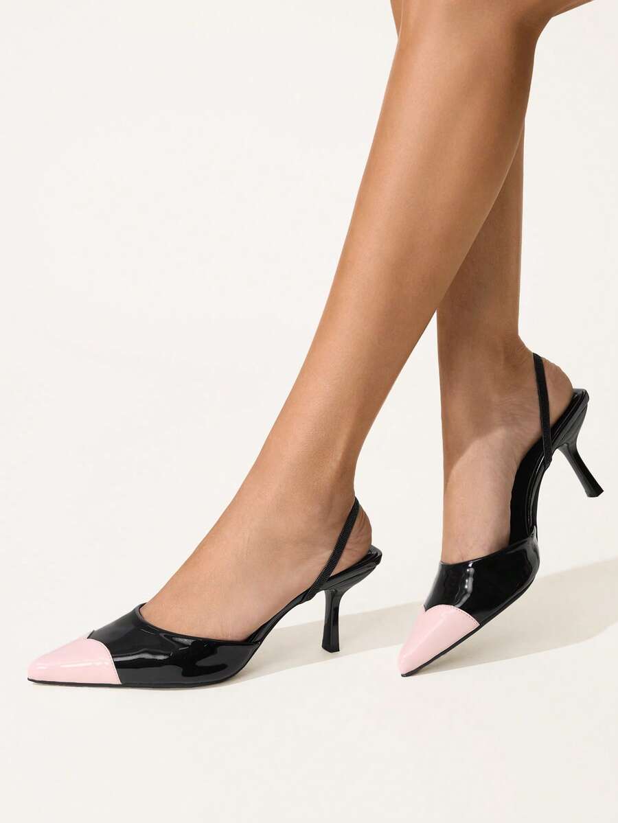 CUCCOO CHICEST Women's Casual Minimalist Backless Thin Heel Pumps Valentine's Day - Multicolor - View 1