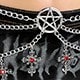 Silver Red Cross Pentagram Multilayer Chain Waist Chain