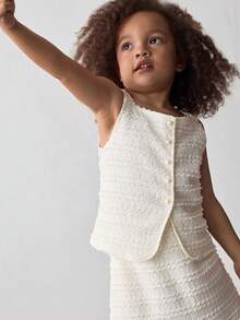 Maija Kids Young Girl Jacquard Knit Top & Skirt Casual Cute 2-Piece Set