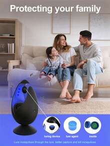 Teckwe 1个USB供电LED光触媒灭蚊灯，可重复使用粘性诱蚊器，静音无味，环保小巧便携，防水防蚊，适用于户外露营、庭院花园、室内家居卧室客厅、夏夜烧烤野餐等场合，防蚊虫诱捕器，害虫控制小工具 - 白色 - 查看 6