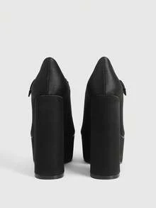 CUCCOO LuxiPop Women's Thick Sole Fashionable High Heel Shoes, Suitable For Party Occasions - Black - View 5