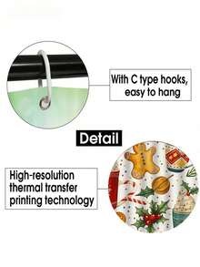 Bộ rèm tắm 1/3/4 món, họa tiết người bánh gừng và các yếu tố lễ hội, chống thấm nước và chống mài mòn, kèm 12 móc treo - Bao gồm cả tấm phủ bồn cầu, thảm tắm và thảm trải sàn - Vải polyester chống trượt - Có thể giặt - Hoàn hảo cho trang trí ngày lễ, nhà cửa/phòng ngủ/nhà ở/trang trí theo phong cách miền Tây. - Nhiều màu - Xem 7