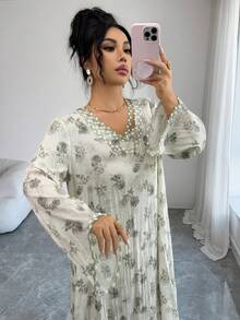 Yasmyna Women's Arabic Style Dress Long Sleeve Summer Dresses - Green - View 1