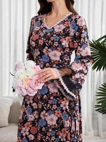 Al Najma Women's Turkish Maxi Dress & Arabic Traditional Abaya Kaftan Jalabiya Dress - Multicolor - View 6