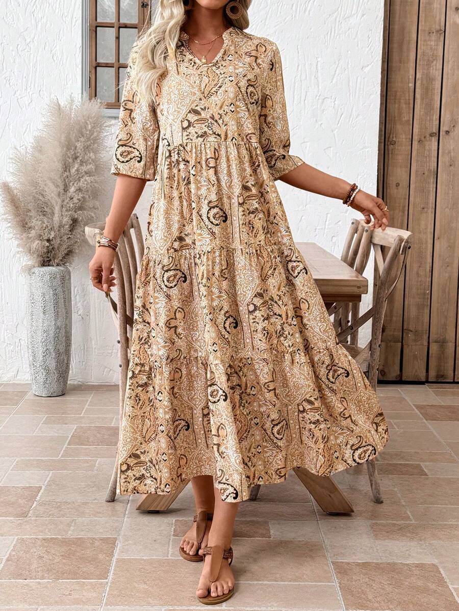 EMERY ROSE 女士休闲佩斯利印花连衣裙，适合度假 - 彩色 - 查看 1