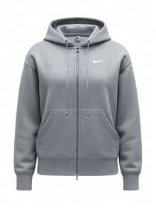 Nike Phoenix Oversized Women's Full Zip Hoodie Grey - Dk Grey Heather/Sail - View 1