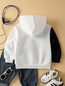 SHEIN Felix The Cat 1pc Young Boy Street Casual Long Sleeve Contrast Color Cat Print Sweatshirt - Black and White - View 2