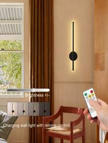 Haus Hana Rechargeable Wireless LED Wall Light – Dimmable Remote-Controlled Indoor Sconce For Bedroom, Living Room & Study - multicolor - View 3