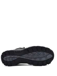 Bota senderismo, casual para caballero piel, suela antiderrapante antishok - Negro - Ver 7