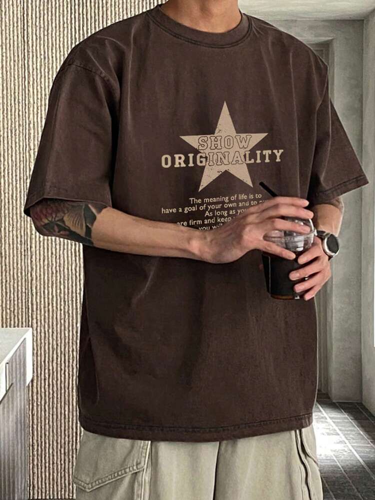 Casual Slogan Print T-Shirt, Summer