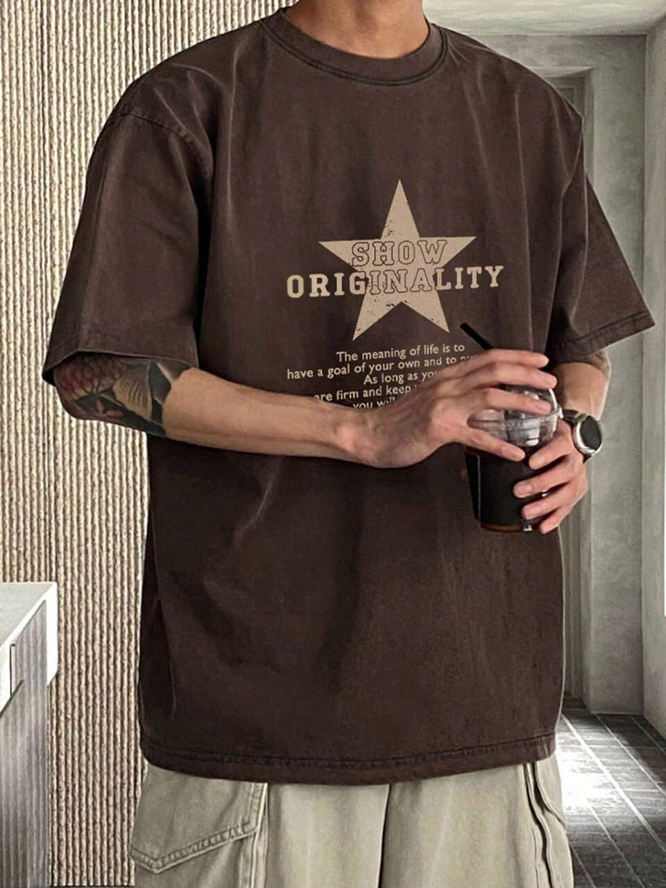 Casual Slogan Print T-Shirt, Summer Graphic Tees Men