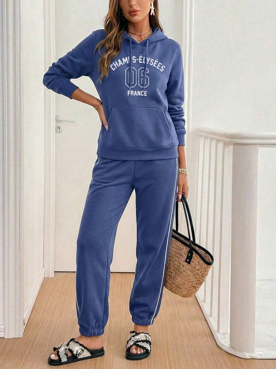 Pants Big City Para Dama Con Sudadera Pullover Y Gorro - Morado - Ver 1