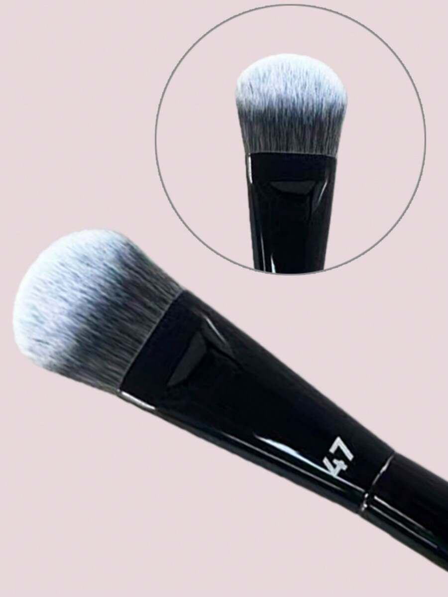 Pro 47 Foundation Brush Broom Powder & Shadow Brush Liquid/Cream & Blush Mix Angled Professional Makeup Brush Makeup Tools, 1pc