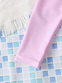 Young Girls Cute Shell & Mermaid Print Beach Swimwear, Casual & Versatile For Daily Wear