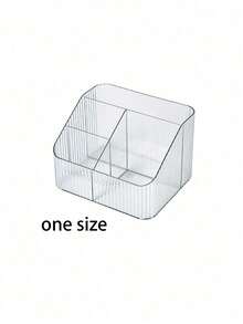 SHEIN 1 件桌面化妆品收纳盒，亚克力透明塑料盒，格子口红盒，化妆刷桶，浴室收纳盒 - 無色 - 查看 9