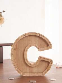 木质大字母存钱罐，字母造型，可定制首字母，趣味生日、圣诞节、节日礼物